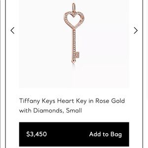 Tiffany Keys Heart Key in Rose Gold with Diamonds